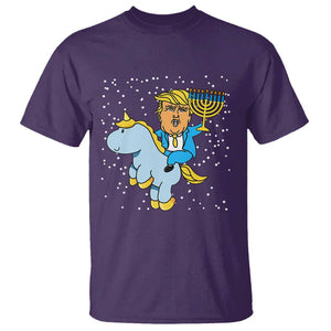 Funny Hanukkah Trump T Shirt Riding Unicorn Menorah Jewish Chanukah Gift TS02 Purple Print Your Wear