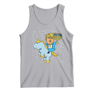 Funny Hanukkah Trump Tank Top Riding Unicorn Menorah Jewish Chanukah Gift TS02 Athletic Heather Print Your Wear