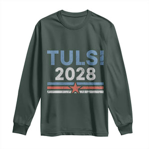 Tulsi Gabbard 2028 Long Sleeve Shirt Support Mrs. President Vintage Retro Grunge TS02 Dark Forest Green Print Your Wear