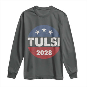 Tulsi Gabbard 2028 Long Sleeve Shirt For President TS02 Dark Heather Print Your Wear