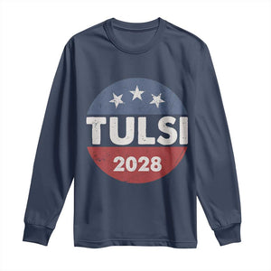 Tulsi Gabbard 2028 Long Sleeve Shirt For President TS02 Navy Print Your Wear