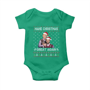 Christmas Trump Vance Baby Onesie Make Xmas Great Again Funny Republicans Ugly Sweater TS02 Irish Green Print Your Wear