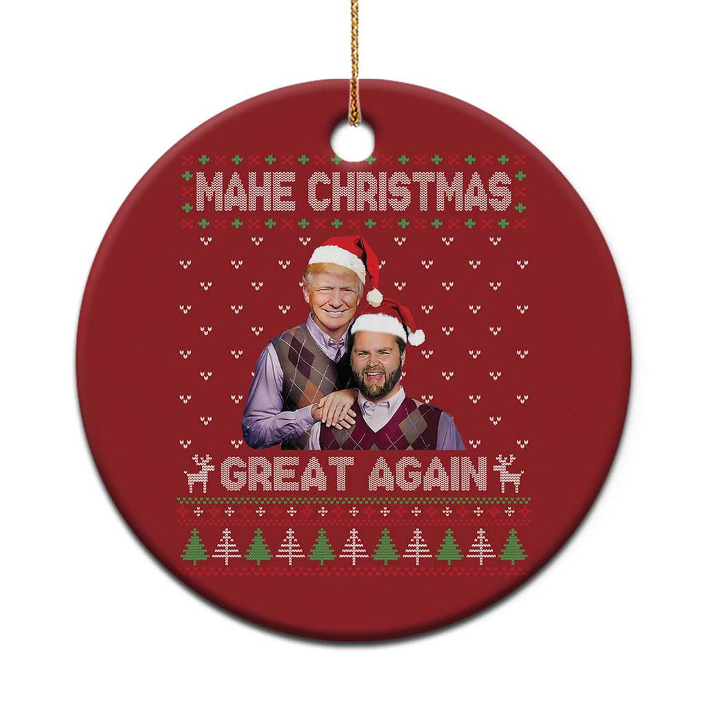 Xmas Trump Vance Christmas Ornament Make Xmas Great Again Funny Republicans Ugly Sweater TS02 Print Your Wear