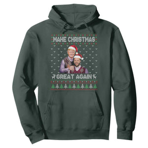 Christmas Trump Vance Hoodie Make Xmas Great Again Funny Republicans Ugly Sweater TS02 Dark Forest Green Print Your Wear