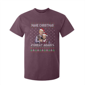 Christmas Trump Vance T Shirt For Kid Make Xmas Great Again Funny Republicans Ugly Sweater TS02 Maroon Print Your Wear