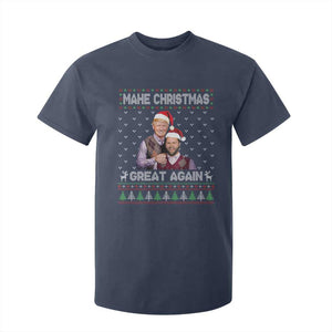 Christmas Trump Vance T Shirt For Kid Make Xmas Great Again Funny Republicans Ugly Sweater TS02 Navy Print Your Wear