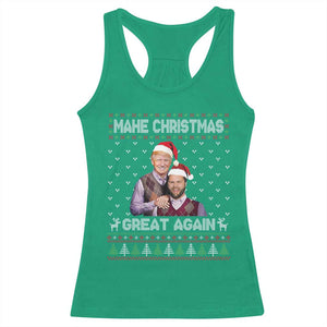 Christmas Trump Vance Racerback Tank Top Make Xmas Great Again Funny Republicans Ugly Sweater TS02 Irish Green Print Your Wear