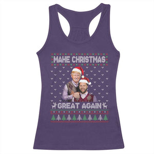 Christmas Trump Vance Racerback Tank Top Make Xmas Great Again Funny Republicans Ugly Sweater TS02 Purple Print Your Wear