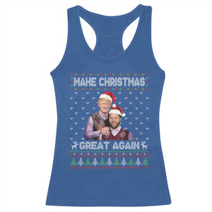 Christmas Trump Vance Racerback Tank Top Make Xmas Great Again Funny Republicans Ugly Sweater TS02 Royal Blue Print Your Wear