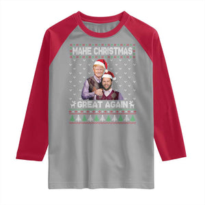 Christmas Trump Vance Raglan Shirt Make Xmas Great Again Funny Republicans Ugly Sweater TS02 Sport Gray Red Print Your Wear