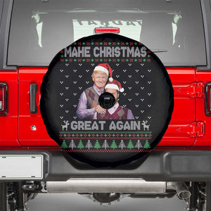 Christmas Trump Vance Spare Tire Cover Make Xmas Great Again Funny Republicans Ugly Sweater TS02 Black Print Your Wear