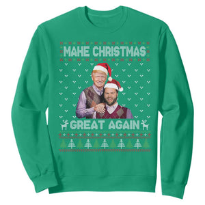 Christmas Trump Vance Sweatshirt Make Xmas Great Again Funny Republicans Ugly Sweater TS02 Irish Green Print Your Wear