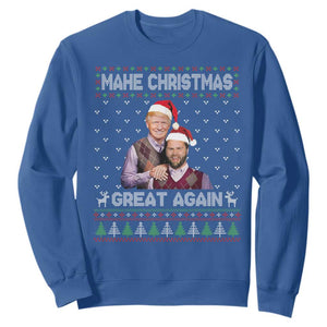 Christmas Trump Vance Sweatshirt Make Xmas Great Again Funny Republicans Ugly Sweater TS02 Royal Blue Print Your Wear