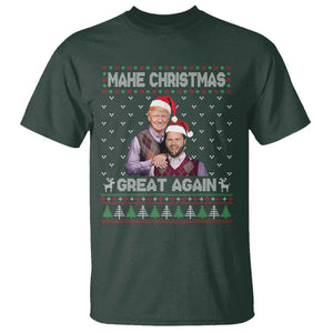 Christmas Trump Vance T Shirt Make Xmas Great Again Funny Republicans Ugly Sweater TS02 Dark Forest Green Print Your Wear