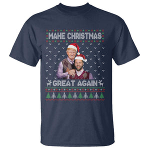 Christmas Trump Vance T Shirt Make Xmas Great Again Funny Republicans Ugly Sweater TS02 Navy Print Your Wear