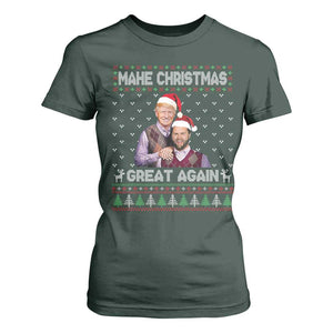 Christmas Trump Vance T Shirt For Women Make Xmas Great Again Funny Republicans Ugly Sweater TS02 Dark Forest Green Print Your Wear