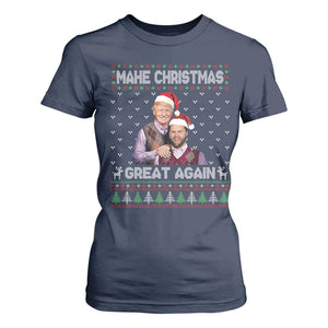 Christmas Trump Vance T Shirt For Women Make Xmas Great Again Funny Republicans Ugly Sweater TS02 Navy Print Your Wear