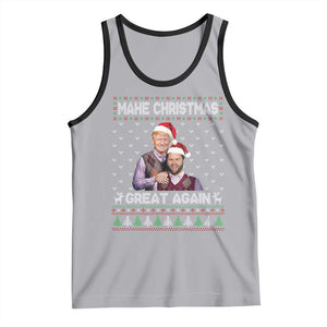 Christmas Trump Vance Tank Top Make Xmas Great Again Funny Republicans Ugly Sweater TS02 Athletic Heather Black Print Your Wear