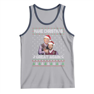 Christmas Trump Vance Tank Top Make Xmas Great Again Funny Republicans Ugly Sweater TS02 Athletic Heather Navy Print Your Wear