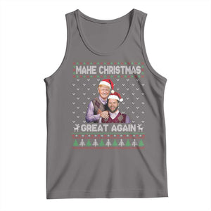 Christmas Trump Vance Tank Top Make Xmas Great Again Funny Republicans Ugly Sweater TS02 Deep Heather Print Your Wear