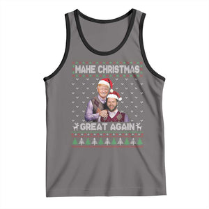 Christmas Trump Vance Tank Top Make Xmas Great Again Funny Republicans Ugly Sweater TS02 Deep Heather Black Print Your Wear