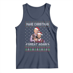 Christmas Trump Vance Tank Top Make Xmas Great Again Funny Republicans Ugly Sweater TS02 Navy Print Your Wear