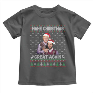 Christmas Trump Vance Toddler T Shirt Make Xmas Great Again Funny Republicans Ugly Sweater TS02 Dark Heather Print Your Wear