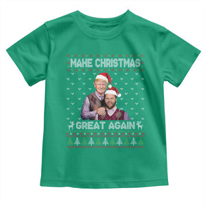 Christmas Trump Vance Toddler T Shirt Make Xmas Great Again Funny Republicans Ugly Sweater TS02 Irish Green Print Your Wear