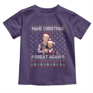 Christmas Trump Vance Toddler T Shirt Make Xmas Great Again Funny Republicans Ugly Sweater TS02 Purple Print Your Wear