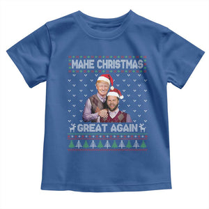 Christmas Trump Vance Toddler T Shirt Make Xmas Great Again Funny Republicans Ugly Sweater TS02 Royal Blue Print Your Wear