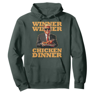 Trump Won 2024 Winner Hoodie Funny Winner Chicken Dinner TS02 Dark Forest Green Print Your Wear