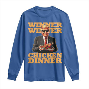 Trump Won 2024 Winner Long Sleeve Shirt Funny Winner Chicken Dinner TS02 Royal Blue Print Your Wear