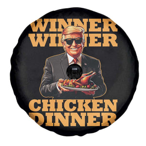 Trump Won 2024 Winner Spare Tire Cover Funny Winner Chicken Dinner TS02 Print Your Wear