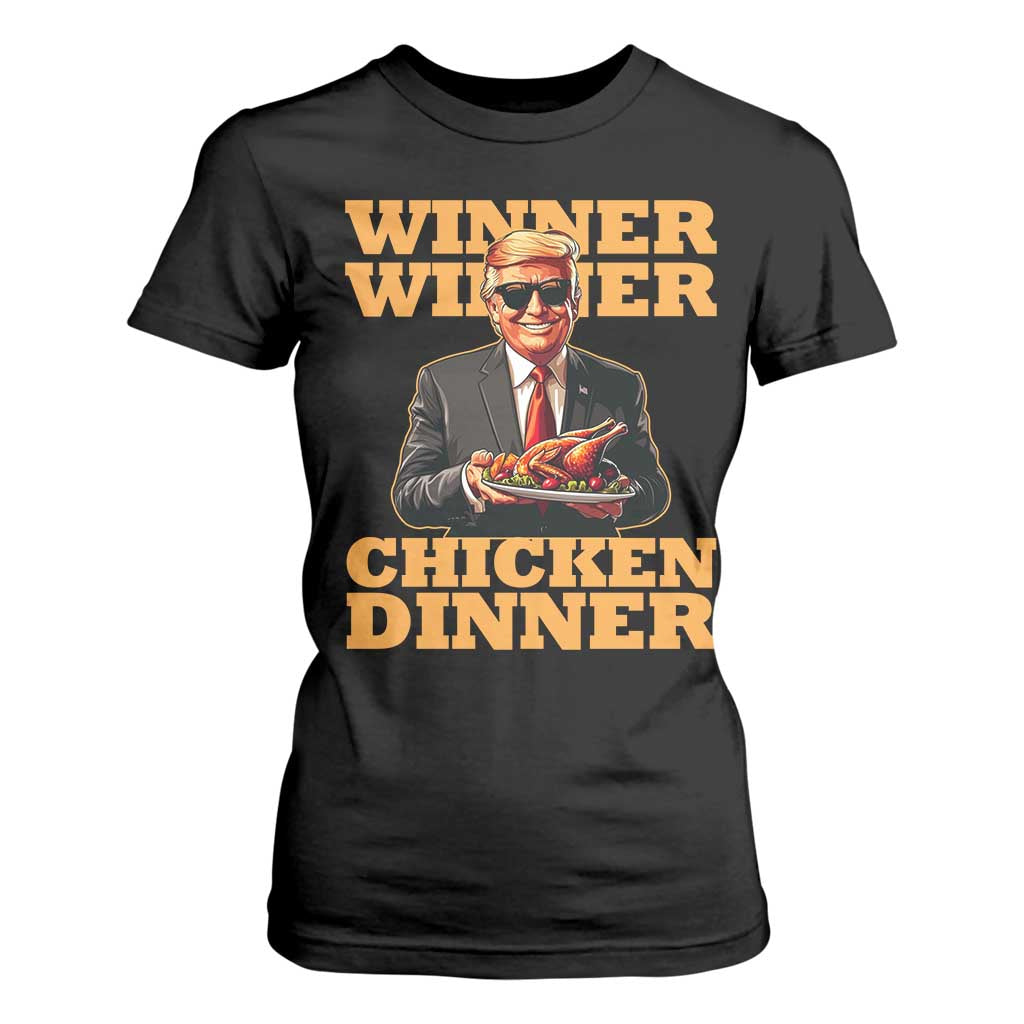 Trump Won 2024 Winner T Shirt For Women Funny Winner Chicken Dinner TS02 Black Print Your Wear