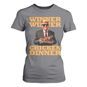 Trump Won 2024 Winner T Shirt For Women Funny Winner Chicken Dinner TS02 Charcoal Print Your Wear