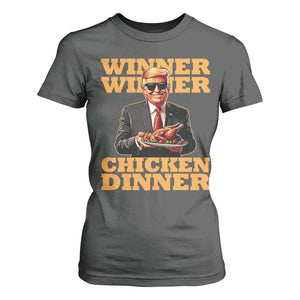 Trump Won 2024 Winner T Shirt For Women Funny Winner Chicken Dinner TS02 Dark Heather Print Your Wear