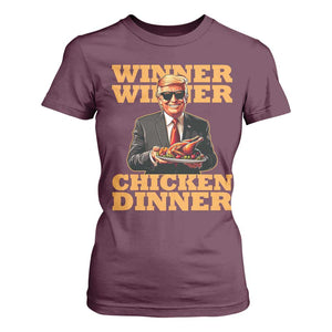 Trump Won 2024 Winner T Shirt For Women Funny Winner Chicken Dinner TS02 Maroon Print Your Wear