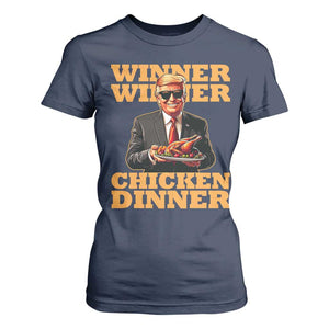 Trump Won 2024 Winner T Shirt For Women Funny Winner Chicken Dinner TS02 Navy Print Your Wear