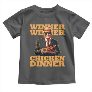 Trump Won 2024 Winner Toddler T Shirt Funny Winner Chicken Dinner TS02 Dark Heather Print Your Wear