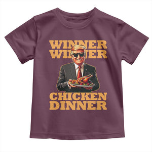 Trump Won 2024 Winner Toddler T Shirt Funny Winner Chicken Dinner TS02 Maroon Print Your Wear