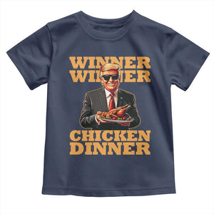 Trump Won 2024 Winner Toddler T Shirt Funny Winner Chicken Dinner TS02 Navy Print Your Wear