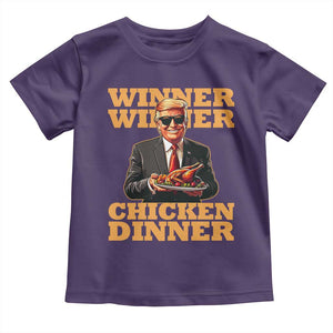 Trump Won 2024 Winner Toddler T Shirt Funny Winner Chicken Dinner TS02 Purple Print Your Wear