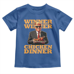 Trump Won 2024 Winner Toddler T Shirt Funny Winner Chicken Dinner TS02 Royal Blue Print Your Wear