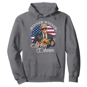 Trump Won 2024 Winner Hoodie Funny Winner Chicken Dinner American Flag TS02 Charcoal Print Your Wear