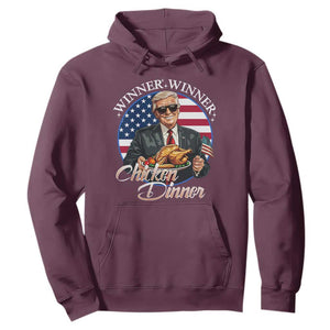 Trump Won 2024 Winner Hoodie Funny Winner Chicken Dinner American Flag TS02 Maroon Print Your Wear