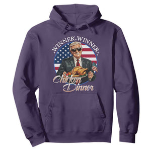 Trump Won 2024 Winner Hoodie Funny Winner Chicken Dinner American Flag TS02 Purple Print Your Wear