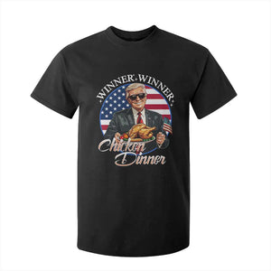 Trump Won 2024 Winner T Shirt For Kid Funny Winner Chicken Dinner American Flag TS02 Black Print Your Wear