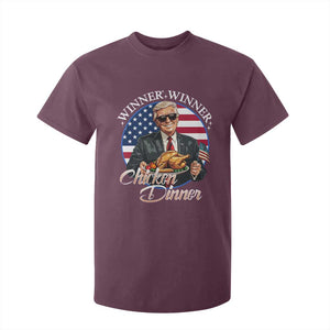 Trump Won 2024 Winner T Shirt For Kid Funny Winner Chicken Dinner American Flag TS02 Maroon Print Your Wear