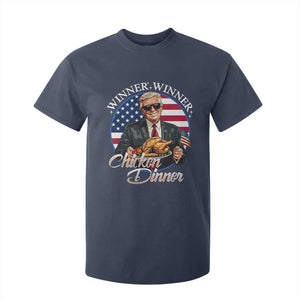 Trump Won 2024 Winner T Shirt For Kid Funny Winner Chicken Dinner American Flag TS02 Navy Print Your Wear