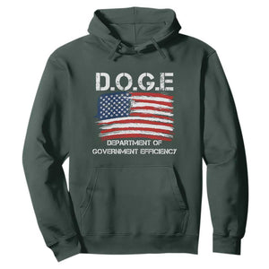 Trump Elon 2024 Hoodie D.O.G.E Department Of Government Efficiency DOGE TS02 Dark Forest Green Print Your Wear